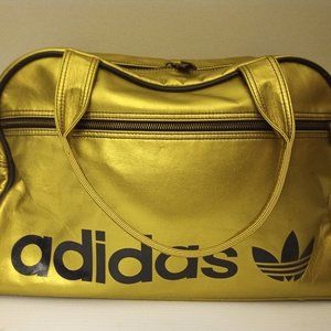 ADIDAS Golden Duffel bag gym travel duffle leather sturdy strong design bright
